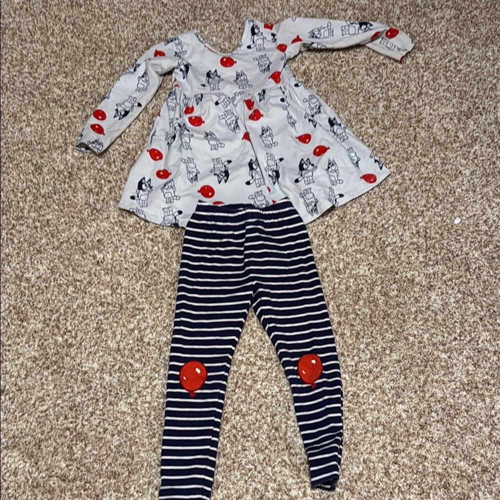 Hanna Andersson Bluey Keepy Uppy dress and pants set